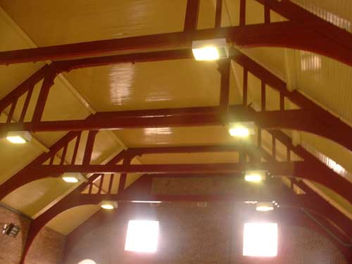 School gym interior - roof beams