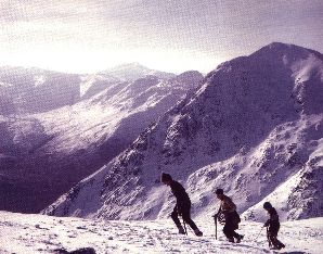 nearing the summit of Buachaille Etive More, 1968